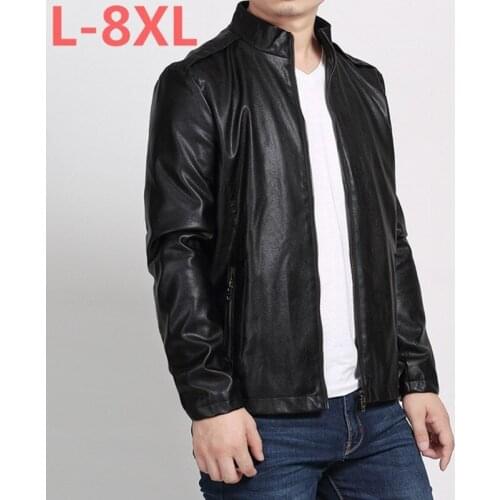 10XL 8XL 6XL 5XL 4XL Brand PU Leather Jacket Men Autumn Winter Casual Mens Jackets Solid Clothes Elastic Motorcycle Outerwear