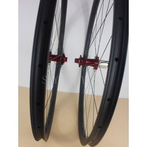 27.5" XC bike wheelset 25*30mm MTB carbon wheels front & rear 24/24H hookless 650B Cross-Country thru wheel Tubeless compatible