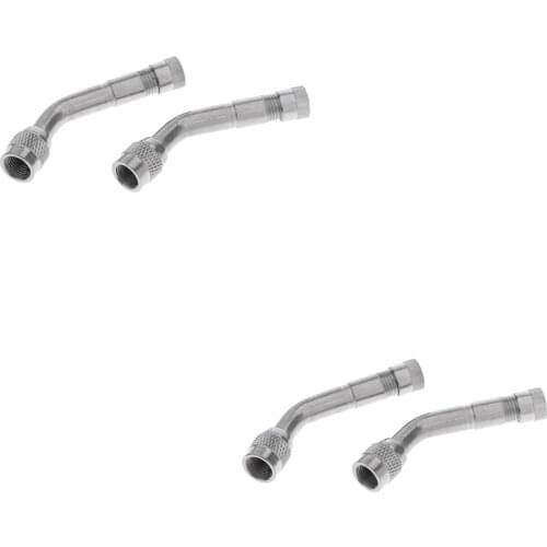4pcs/lot Chrome Plated Tire Valve Extension 135 Degree For Cars Light Trucks