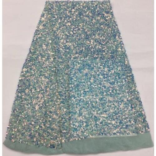 5yards/pc) Soft bubble embroidered sequins net lace shining African French lace fabric high quality for party dress FSS217