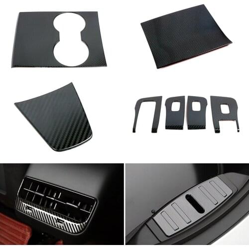 For Tesla Model 3 2017-2020 Carbon Fibre Color Change Interior Central Console Accessories Modify Frame Trim Protection Sticker