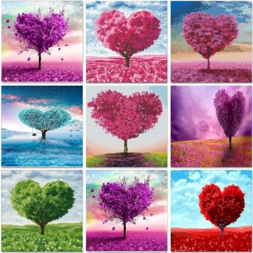 Diamond Painting Landscape Cross Stitch Kits 5D Diamond Embroidery Love Tree Handicraft Art Home Decor Handmade Hobby
