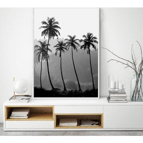 Nordic Black And White Poster Tropical Palm Tree Wall Art Print Canvas Painting Living Room Home Decoration No Frame