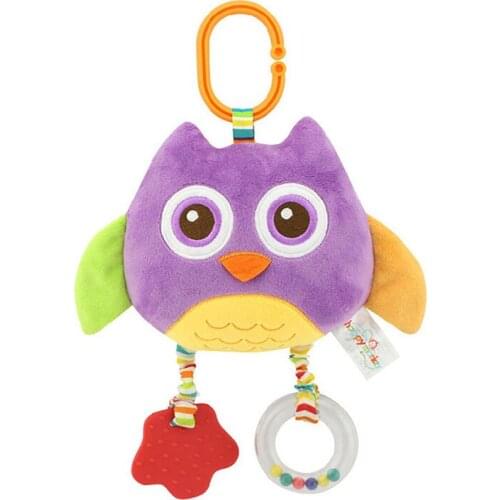29.5cm Baby Rattle Toys Infant Cute Cartoon Animal Bed Stroller Hanging Plush Soft Toys Teether Appease Toys Mobile Phone Straps