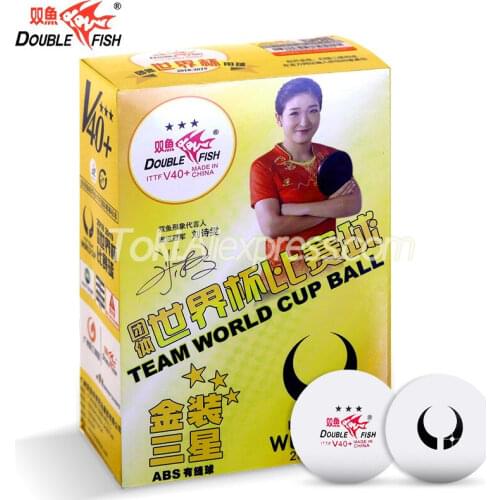 Double Fish GOLD 3-Star V40+ Table Tennis Ball (ITTF WORLD CUP BALL) Plastic ABS Original DOUBLEFISH 3 Star Ping Pong Balls