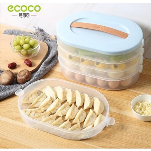 Ecoco Dumpling Box Frozen Dumpling Storage Box for Kitchen Refrigerator Quick Frozen Storage Box Fruit Preservation Box
