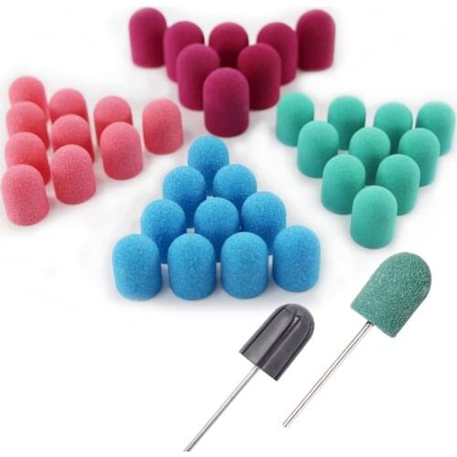 16*25mm Sanding Caps Electric Pedicure File Drill Machine Manicure Accessories 5pcs/Set Plactis Nail Art Sanding Bands For Nails