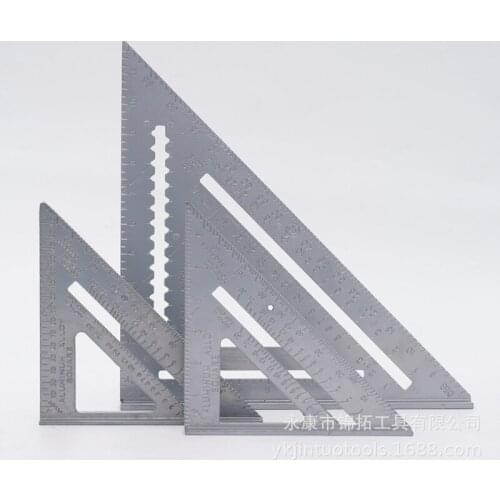 Measuring tools 7 inch aluminum profile multi-function angle ruler triangle black woodworking triangle ruler can be customized