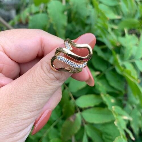 LUALA High Quality Simple Lines Design Women Ring AAA Cubic Zircon Engagement Bridal Finger Rings Fashion Jewelry No Black