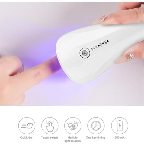 2 In 1 Mini Nail Eyelash Dryer 3 UV LED Lamp Timer Auto Sensor For Drying Gel Polish Rechargeable Quick-drying Nail Art Lamp 50