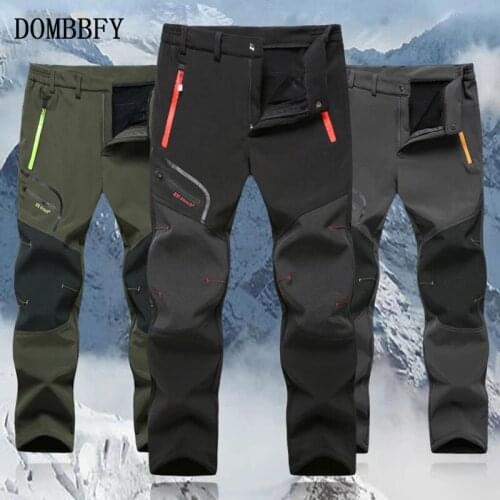 Mens Waterproof Cargo Pants Elastic Military Male Soft Shell Fleece Trousers Outdoor Joggers Pant Tactical Pants Plus Size L-6XL