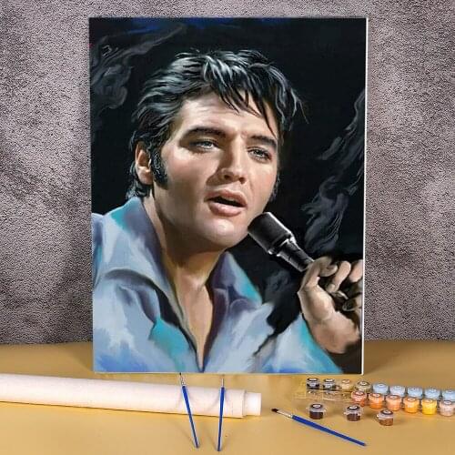 Elvis Presley DIY Painting By Numbers Complete Kit Acrylic Paints 50*70 Canvas Pictures Loft Wall Picture For Handicraft