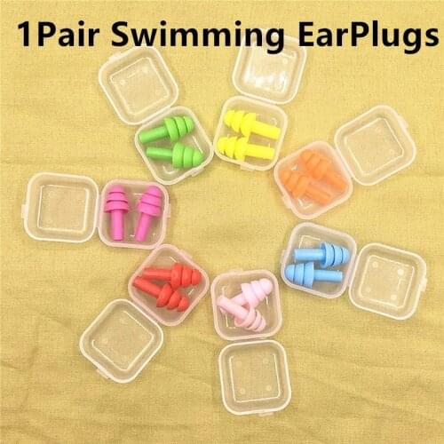 1Pair Waterproof Silicone Swimming Earplugs for Adult Swimmers Children Diving Soft Anti-Noise Ear Plug for Study Sleeping
