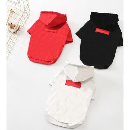 2021 New Puppy Dog Clothes Fashion Pure Cotton Stretch Pet Clothes Teddy French Bulldog Chihuahua Print Hoodie