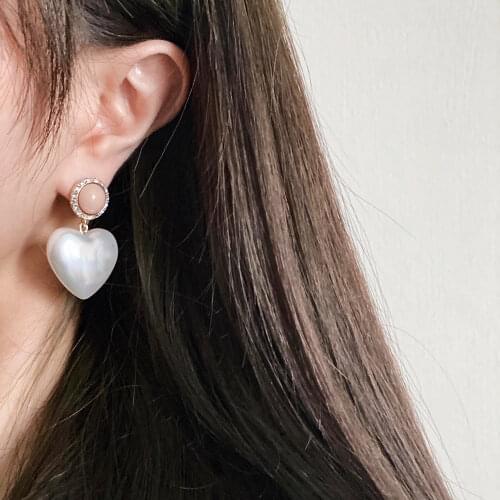 New Autumn Winter Love Pearl Earrings Meat Pink Womens Sweet Temperament Brilliant Elegance Halloween Christmas Fashion 2022