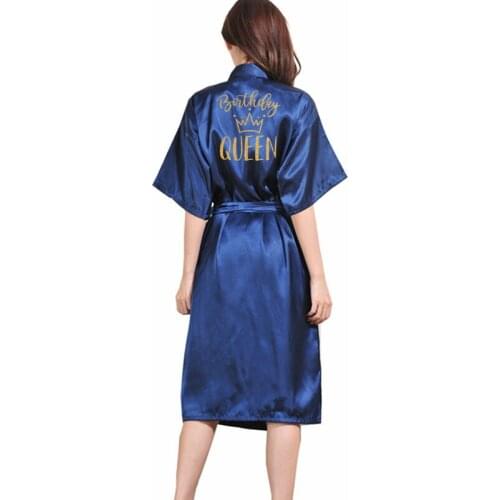 Autumn Wedding Mid-Calf Robes Bride Bridesmaid robes Birthday party Satin Bridal Pajamas