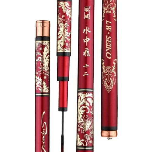 1.8m-3.9m Tilapia Fishing Rod Short Sections Taiwan Fishing Poles 19 Tune 10H Super Hard Carp Wedkarstwo Olta Spinning Black Pit