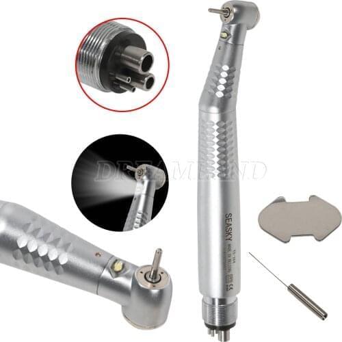 SEASKY Dental E-generator LED Fiber Optic High Speed Triple Spray Handpiece Standard Head 4 Hole Turbine TM4