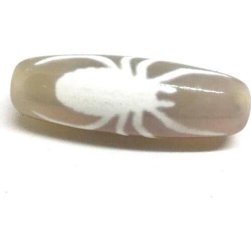 Rare Patterns Spider White Color Natural Agate 12mm*38mm Amulet Tibetan Dzi Beads for Bracelet DIY Jewelry Making