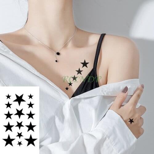 Waterproof Temporary Tattoo Sticker Black Stars star Fake Tatto Flash Tatoo Tatouage Wrist Foot Hand For Girl Women Men