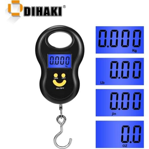 LCD 50kgx10g Mini Digital Scale for Fishing Luggage Travel Weighting Steelyard Hanging Electronic Hook Scale Kitchen Weight Tool