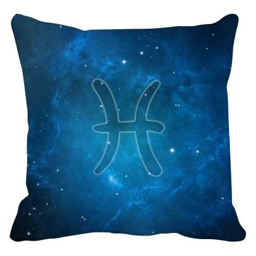 Starry Night Pisces Zodiac Constellation Throw Pillow Square Cover