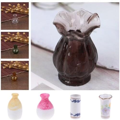 1pc Cute Dollhouse Mini Ceramic Porcelain Vase Accessories Doll House Miniatures 1:12 Accessories Decorative Miniature