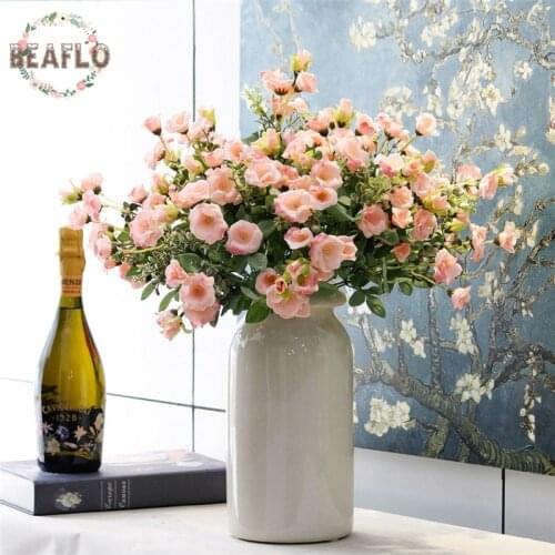 1PC Vivid 7 Heads Artificial Flower Fake Rose Rosaceae Handmade For Wedding Home Party New Year Decorative 4 Colours