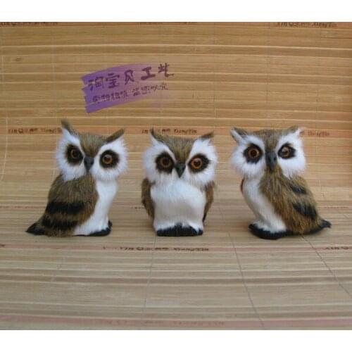 3 pieces a lot small simulation owl toys polyethylene&fur mini owl models gift about 8x6x10cm 1175