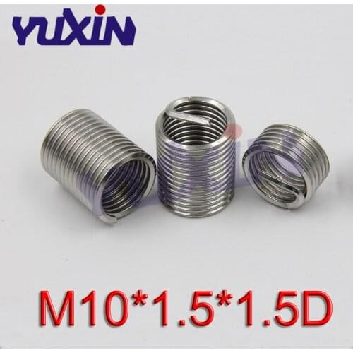 50Pcs M10*1.5*1.5D Screw Thread Insert A2 Stainless Steel 304 Fasteners Repair Tools Kit Coiled Wire Helical Screw Sleeve Set