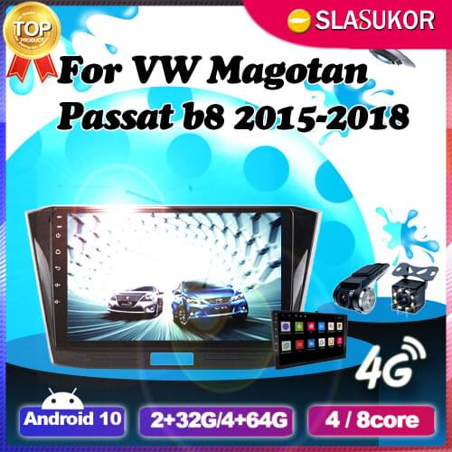 6+128G Android Auto For VW Volkswagen Magotan Passat b8 2015 2016 2017 2018 Video Player Navigation Car GPS DVD Cable Canbus