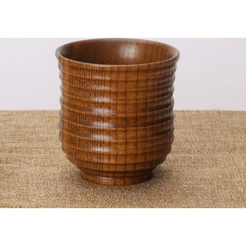 6pcs/lot Japanese Natural wood cup Healthy Quality Original Wood hand made tea cup gifts for family