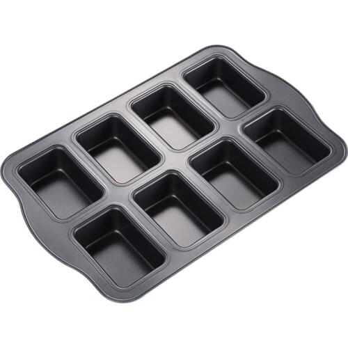 8 Holes Carbon Steel Bread Mould Household Cookies Mold Mini Loaf Cake Pan Non Stick DIY Toast Box Kitchen Bakeware Baking Tools