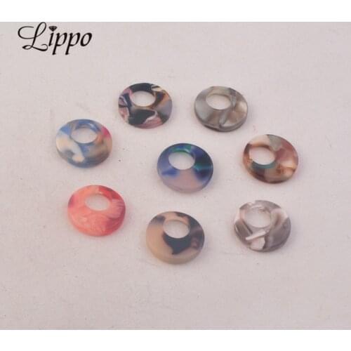 30pcs Acetate Slabs Ceometric Charms Acetic Acid Round Basket Shape Pendants Earrings For DIY Jewelry