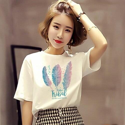 White T-shirt Short Sleeve O-Neck hiphop Women Tees Summer T-shirt DZA119