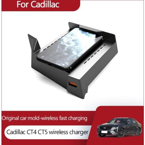15W wireless charger For Cadillac CT4 CT5 accessories car mobile phone QI fast charging board cigarette lighter modification