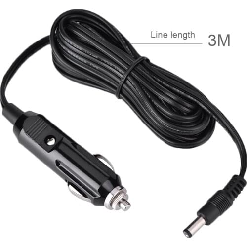 Black Car Cigarette Lighter Line 3M 18awg Cable With LED Light Applicable To Car Waxing Machine Inflatable Pump Vacuum Cleaner