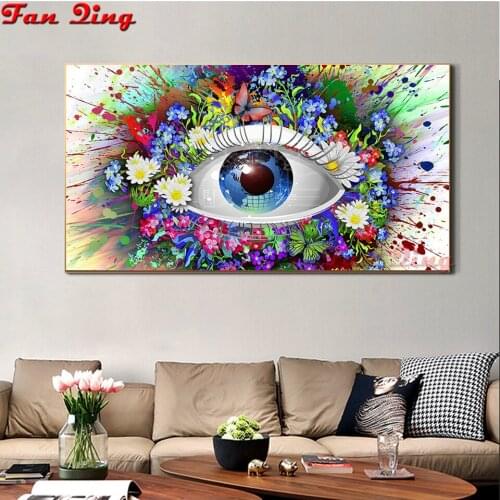 Diy Diamond Painting 5D Eye Butterfly Flower Full Square/round Diamond Embroidery Flowers Cross stitch Mosaic Home Decor