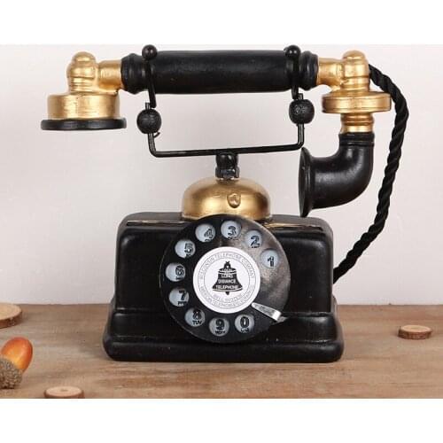 European style resin telephone ornaments antique telephone home living room desktop decoration crafts
