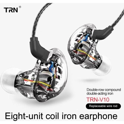 TRN V10 2DD 2BA Hybrid In Ear Earphone HIFI DJ Monitor Running Sport Earphone Earplug Headset V20 V80 V30 AS10 ZSN T2 BA5 VX V90