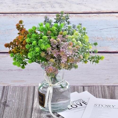 1pcs/28 heads Succulents Artificial Plants Fall Fake Leaves Plastic Succulent Plants Lotus Grass for Garden Wedding Decoration