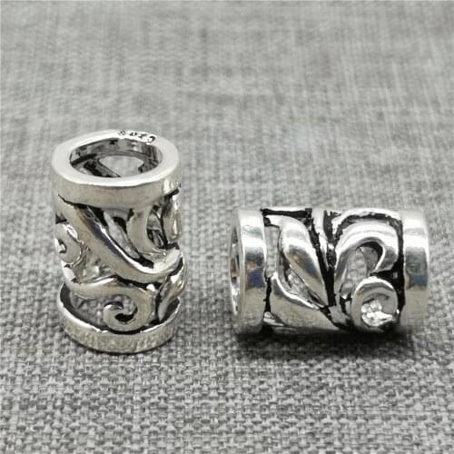 2 Pieces of 925 Sterling Silver Spiral Flower Tube Beads for Floral Bracelet
