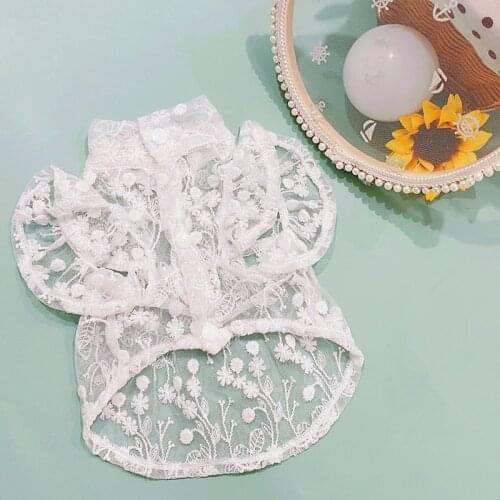 Lace Dog Shirt Summer Dog Clothes Cat Puppy Clothing Yorkshire Poodle Pomeranian Schnauzer Pug French Bulldog Costume Skirt
