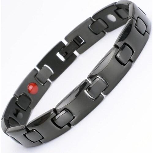 New Men Women Healthy Magnetic Bracelet Stainless Steel Power Therapy Germanium Bangles Lovers Gift Health Care Jewelry