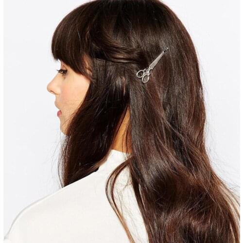 ISINYEE Fashion Hair Scissors Hairpin Headbands For Women Girls Simple Gold Silver Punk Jewelry