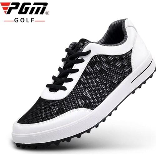 PGM Men Breathable Golf Shoes Lightweight Mesh Athletic Sneakers Mens Lace Up Comfortable Training Golf Shoes AA51022