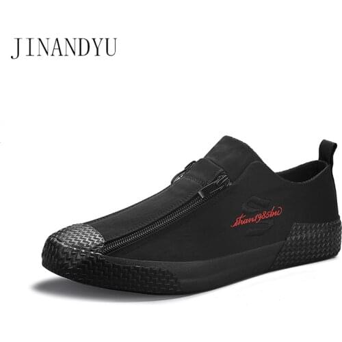 New Lofer Shoes Men 2020 Fashion Double Zippers Canvas Shoes Man Sneakers Mens Casual Shoes Mens Designer Trainers Espadriles