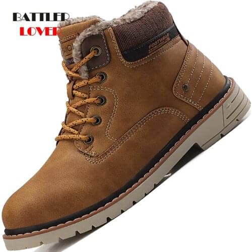 Men Military Army Ankle Boots Outdoor Casual Shoes for Male Genuine Leather Winter Warm Snow Botas Waterproof Hunting Footwear