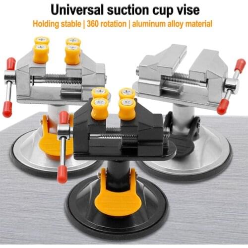 Mini Table Vise Aluminum Alloy with Sution Cup 360° Rotatable Table Bench Clamp for DIY Crafts Mold Fixed Repair Tool