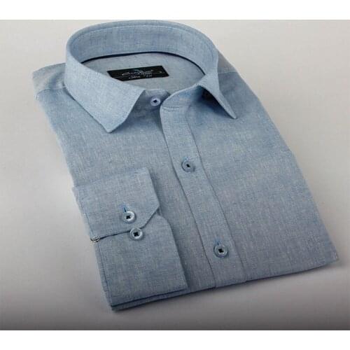 New Arrival Casual Mens Long Sleeve Shirt Stitching Fashion Dress Pocket Design Fabric Soft Comfortable Cotton Slim Fit Style